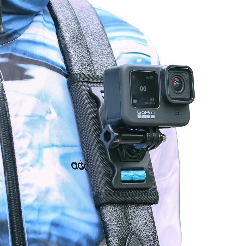 Surewo Backpack Shoulder Strap Mount With Adjustable Shoulder Pad Compatible With Gopro Hero 13/12/11/10/9/8/7/6/5/4,Dji Osmo Action 5 Pro/4/3,Akaso/Crosstour And Most Action Cameras