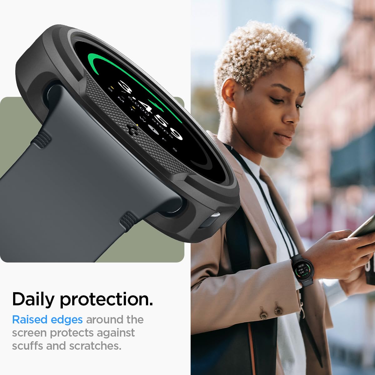 Spigen Liquid Air Designed For Samsung Galaxy Watch 8 44Mm Case Flexible Lightweight Tpu Cover (2025) - Matte Black