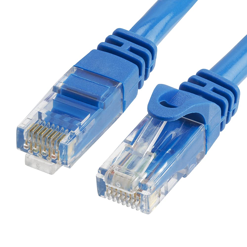 Cmple   High Speed Cat 6 Cable   10 Gbps Network Cable, Cat6 Ethernet Lan, Gold Plated Rj45 Connectors   15 Feet Blue