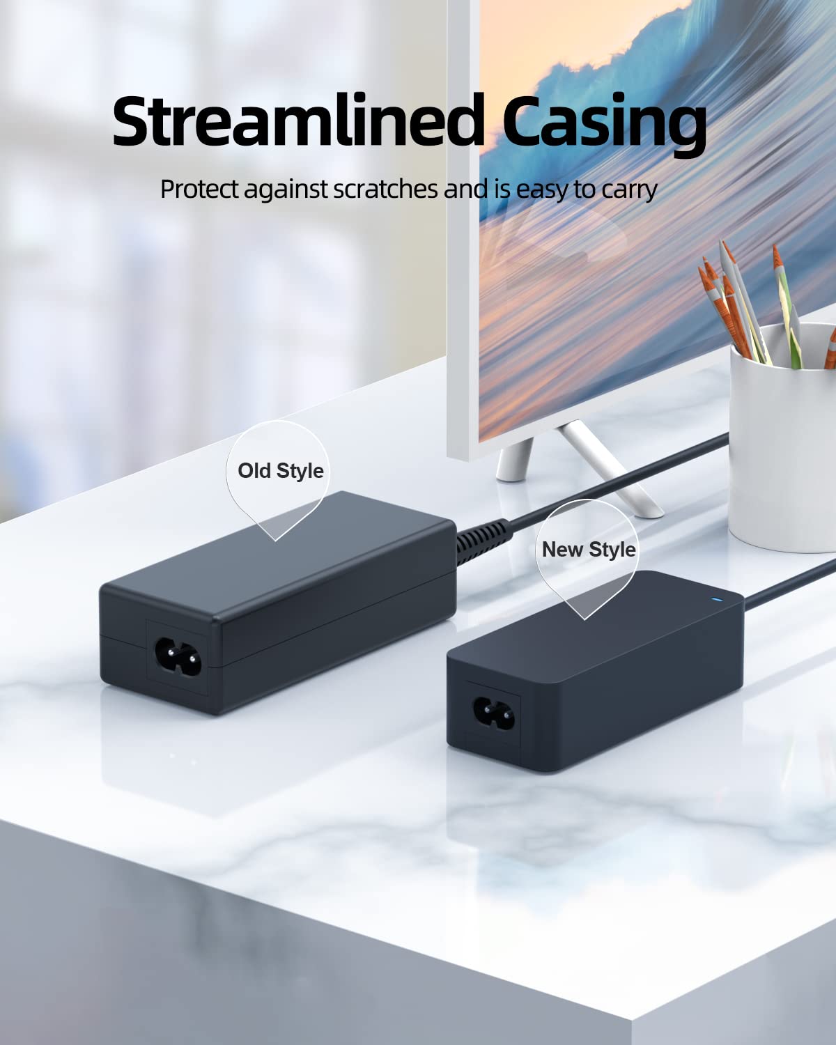 Charger For Dell Laptop Charger, Round Connectors, 65W, 45W, (With Ul Safety Certification)