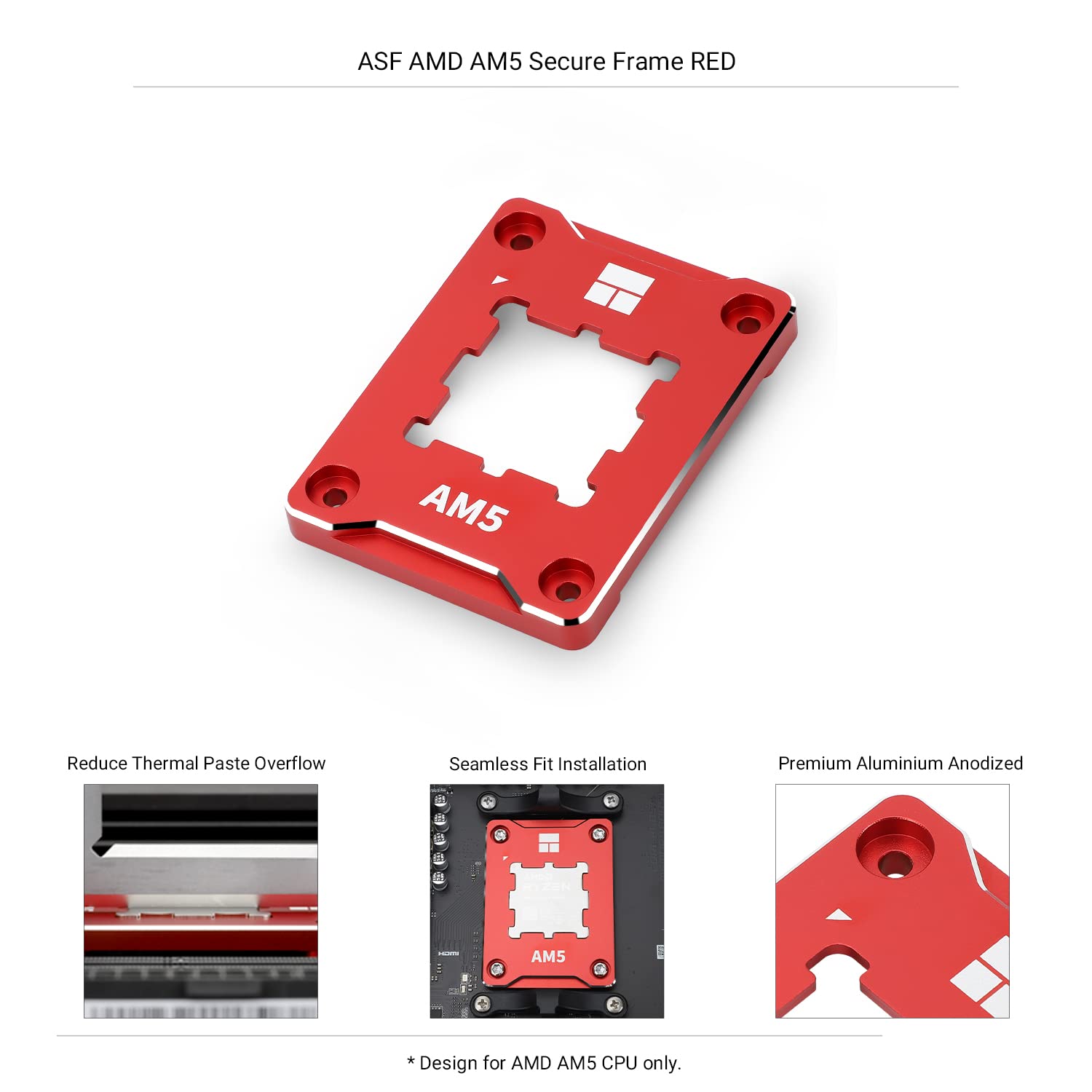 Thermalright Asf Red Am5 Cpu Holder, Corrective Anti Bending Fixing Frame, Am5 Full Fit Fixed Non Marking Mounter, Am5 Anti Bend