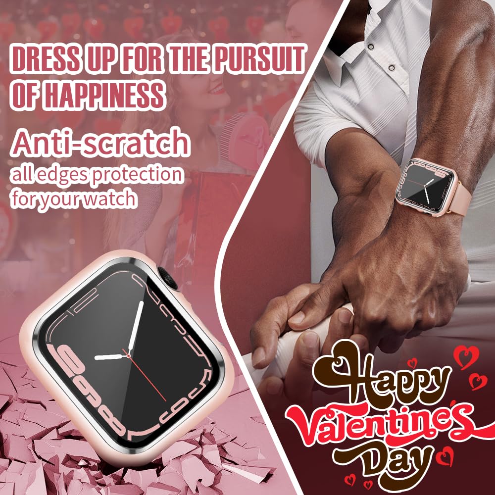 Top4Cus 38Mm Case Compatible With Apple Watch, With Built In Tempered Glass Screen Protector, Pc Cover For Iwatch Series 9/8/7/S