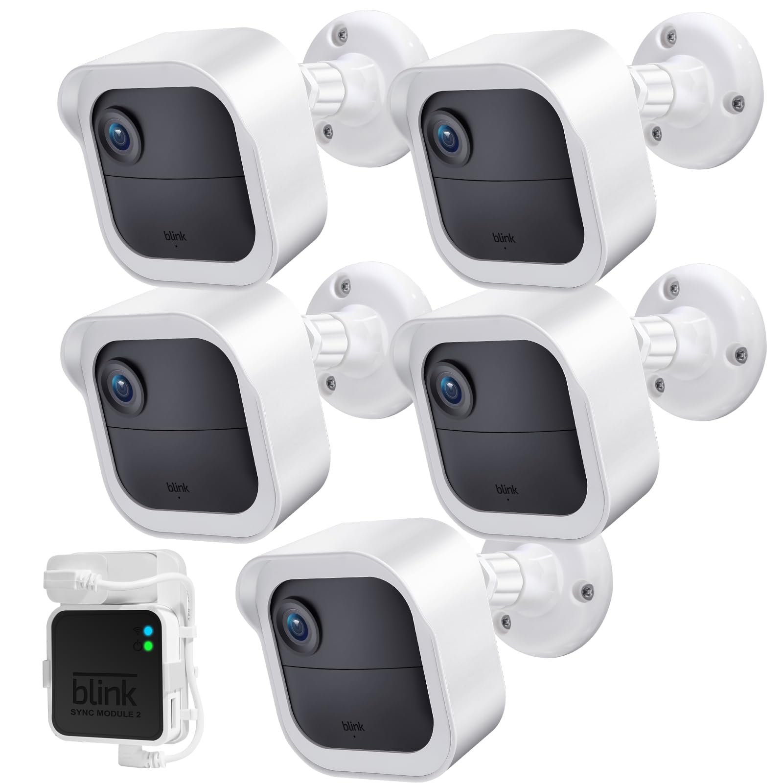 Blink Outdoor Camera Wall Mount Compatible With 3Rd & 4Th Gen,5 Pack Weatherproof Protective Housing,360 Degree Adjustable Mount