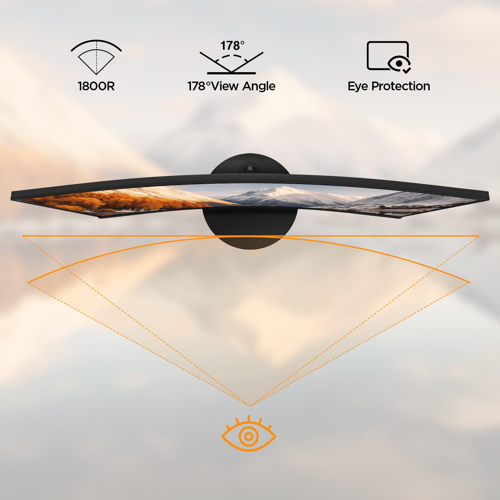 Koorui 27 Inch Curved Monitor Fhd 1080P 75Hz Computer Monitors, 1500R Pc Screen With Hdmi Vga, Tv Rheinland Certified, Tilt Adju