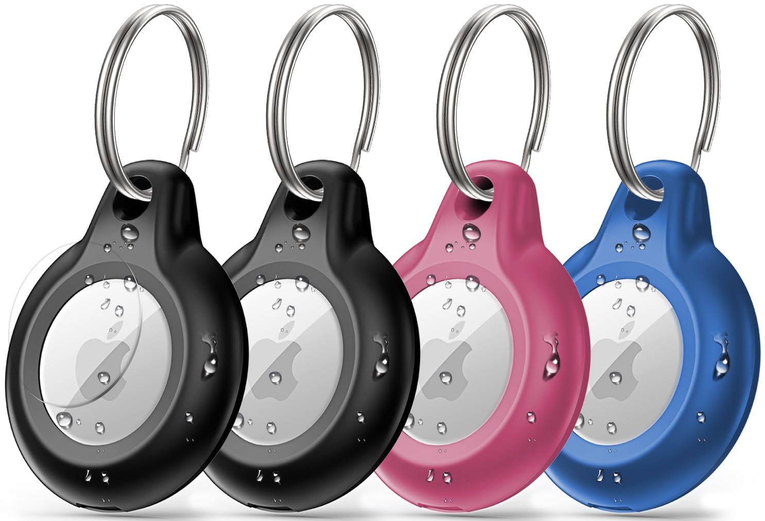 4 Pack Ipx8 Waterproof Airtag Keychain With Airtag Holder Case,Full Body Shockproof,Anti Scratch Cover Air Tag For Cat,Dog,Keys,
