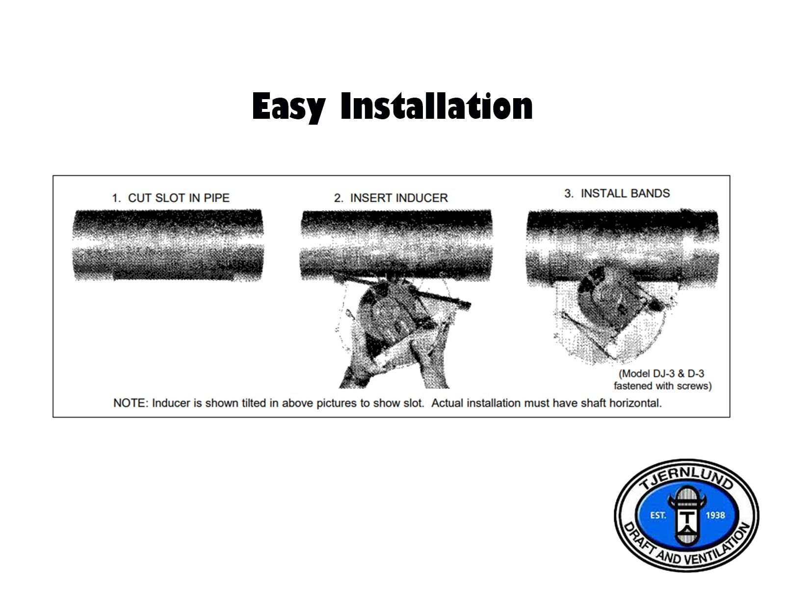 Tjernlund D 3 Inline Draft Inducer Fan For Vertical Vent Systems For All Fuels