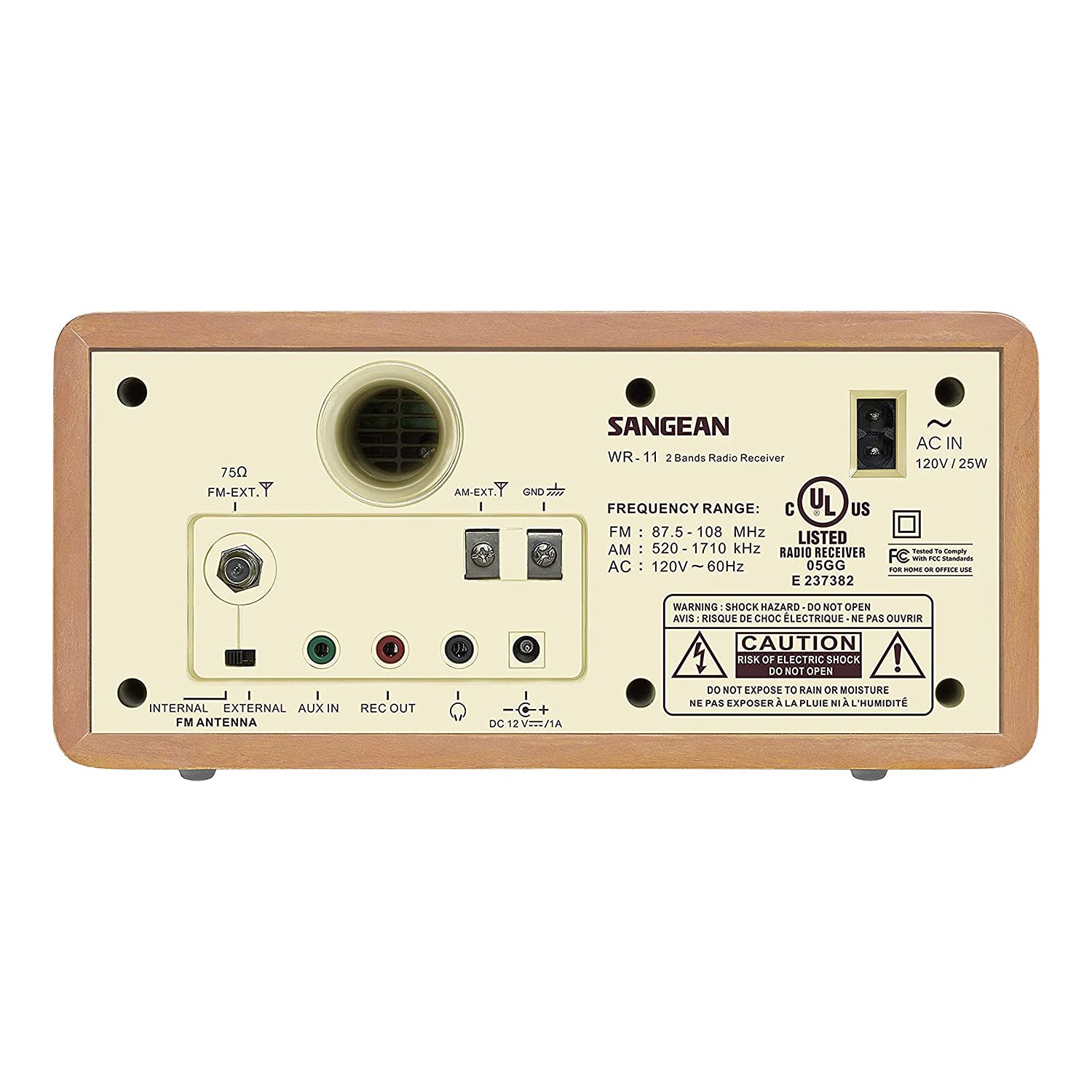 Sangean WR-11 Wood Cabinet AM/FM Table Top Analog Radio Wooden