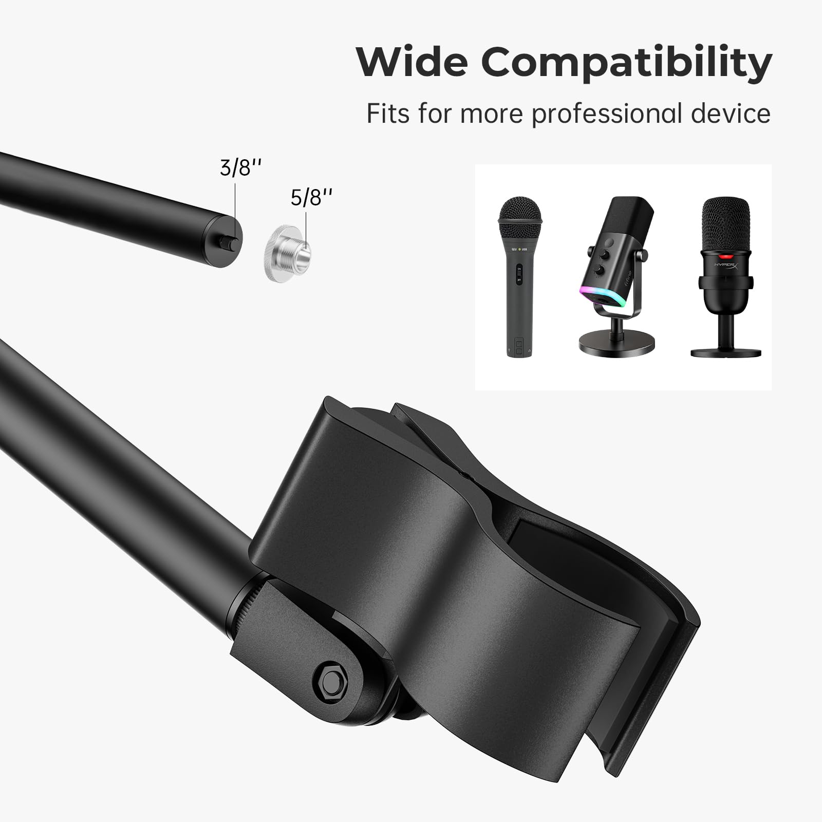 Polesto Microphone Stand, Universal Detachable Mic Floor Stand With Compact Weighted Base, Height Adjustable From 22 To 67, 2 Un