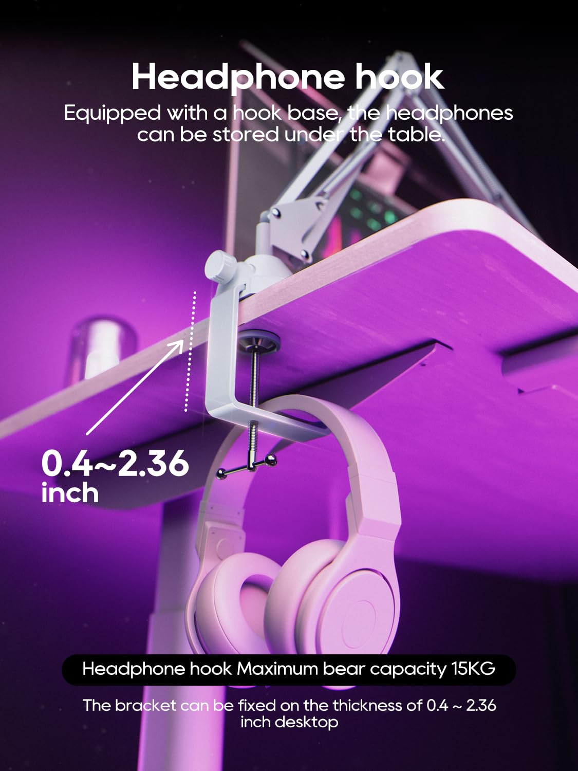 Boom Arm Micophone, Mic Arm Desk Mount Foldable With 3/8   To 5/8   Screw Adapter Adjustable Mic Stand For Podcasting Gaming