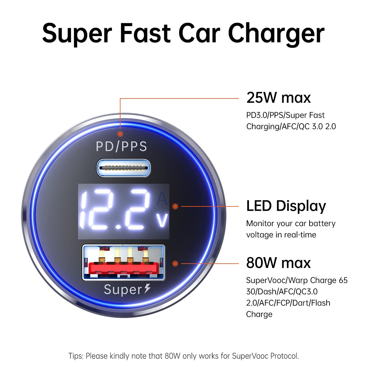 Supervooc 80W Car Charger Warp Charge 65W For Oneplus 12 12R 11 10 Pro 9 10T 10R 8T 8 7T 7 6T 9R Open Nord 2T Ce 2 Lite N20 N10