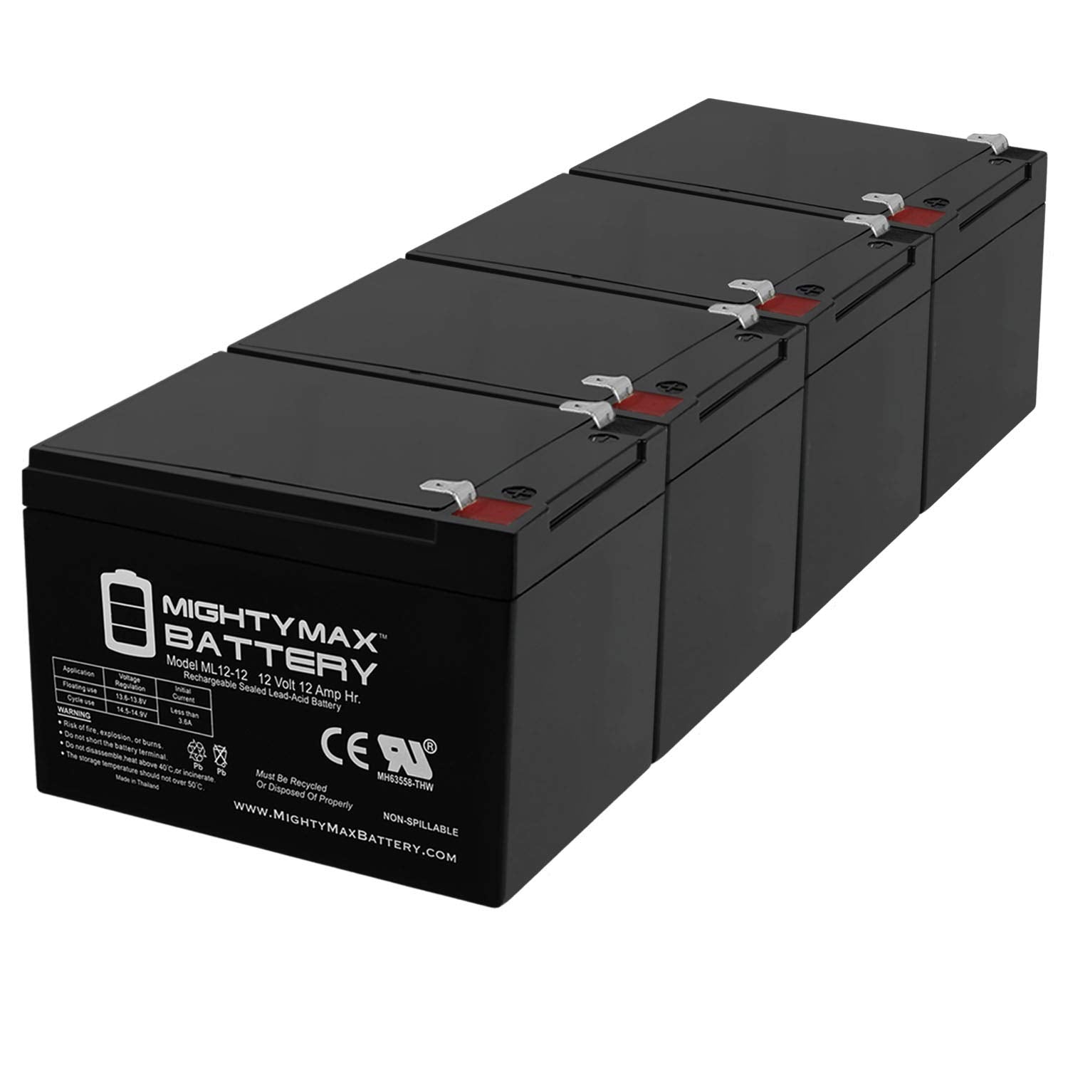 Mighty Max Battery 12V 12Ah Compatible Battery For 6 Dzm 12 Apc Scooter Medical   4 Pack