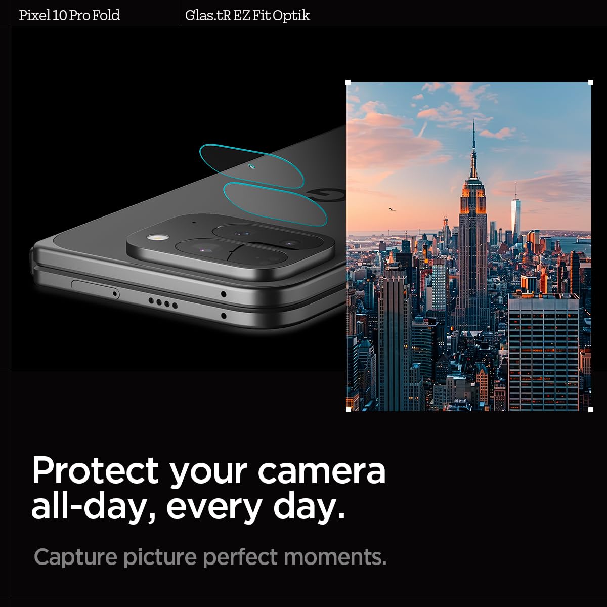 Spigen Camera Lens Screen Protector [Glas.Tr Ez Fit Optik] Designed For Pixel 10 Pro Fold [Case Friendly] - 2 Pack