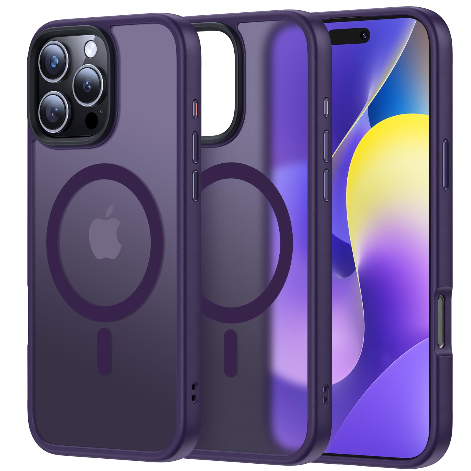 Meifigno Designed For Iphone 16 Pro Case 6.3'', Compatible With Magsafe, Military Grade Protection, Translucent Matte Back With