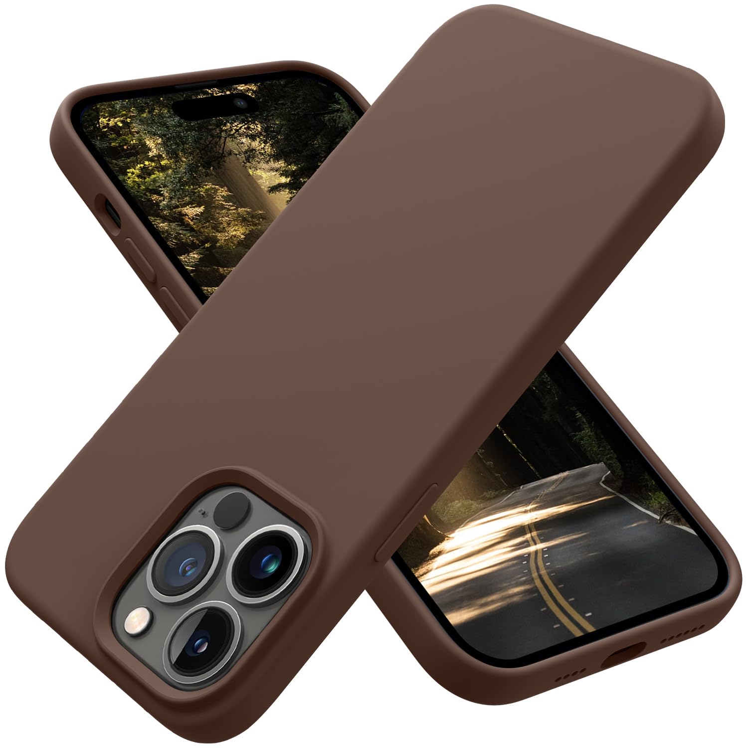 Otofly Designed For Iphone 14 Pro Max Case, Silicone Shockproof Slim Thin Phone Case For Iphone 14 Pro Max 6.7 Inch (Light Brown