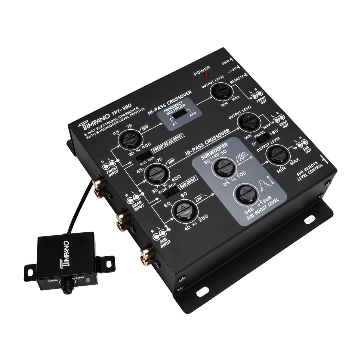 Timpano 3 Way Electronic Crossover Remote Subwoofer Control Equalizer Tpt 360