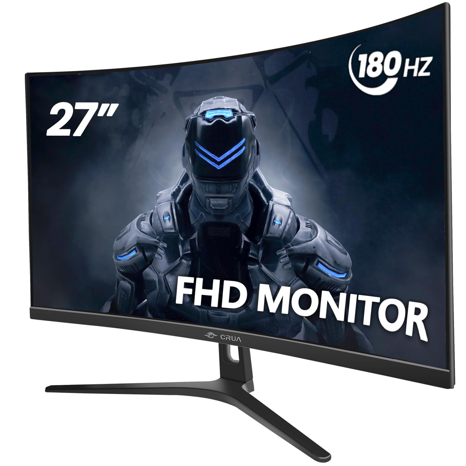 Crua 27'' 144Hz/180Hz Curved Gaming Monitor, Full Hd 1080P Va Screen 1800R Computer Monitors, 1Ms(Gtg) With Freesync, Low Motion