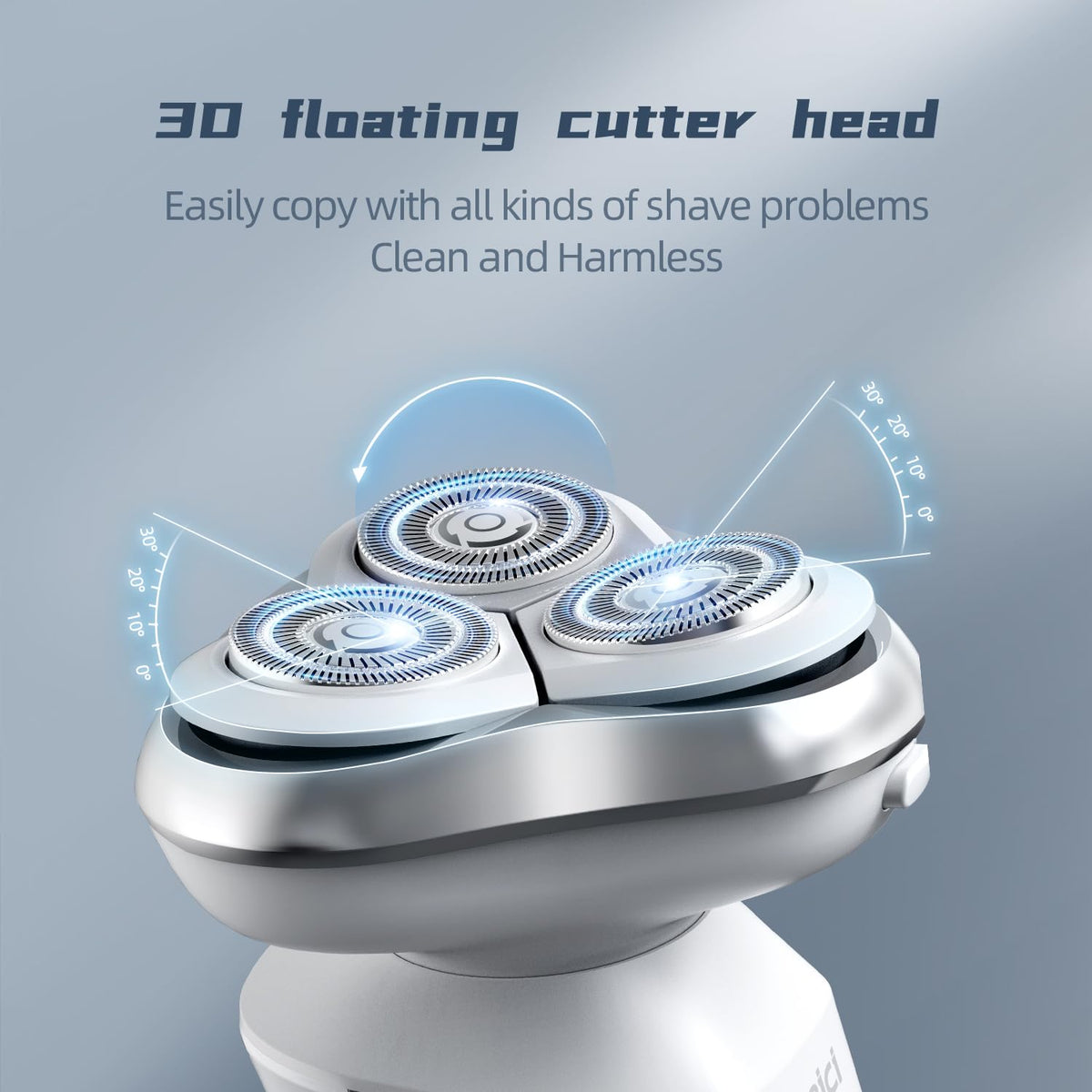Cutter Spinning Razor Beici Men's Electric Shaver 3D Rotary Razor Type-C Blue – Electroeshop