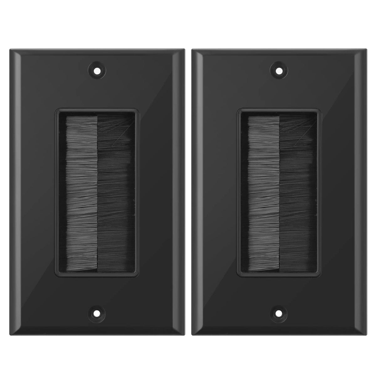Brush Wall Plate, Bnpuhiu Single Gang Wall Plate With Brush, Cable Pass Through For Home Office Wall Mounted Tvs/Av/Hdmi/Phone W
