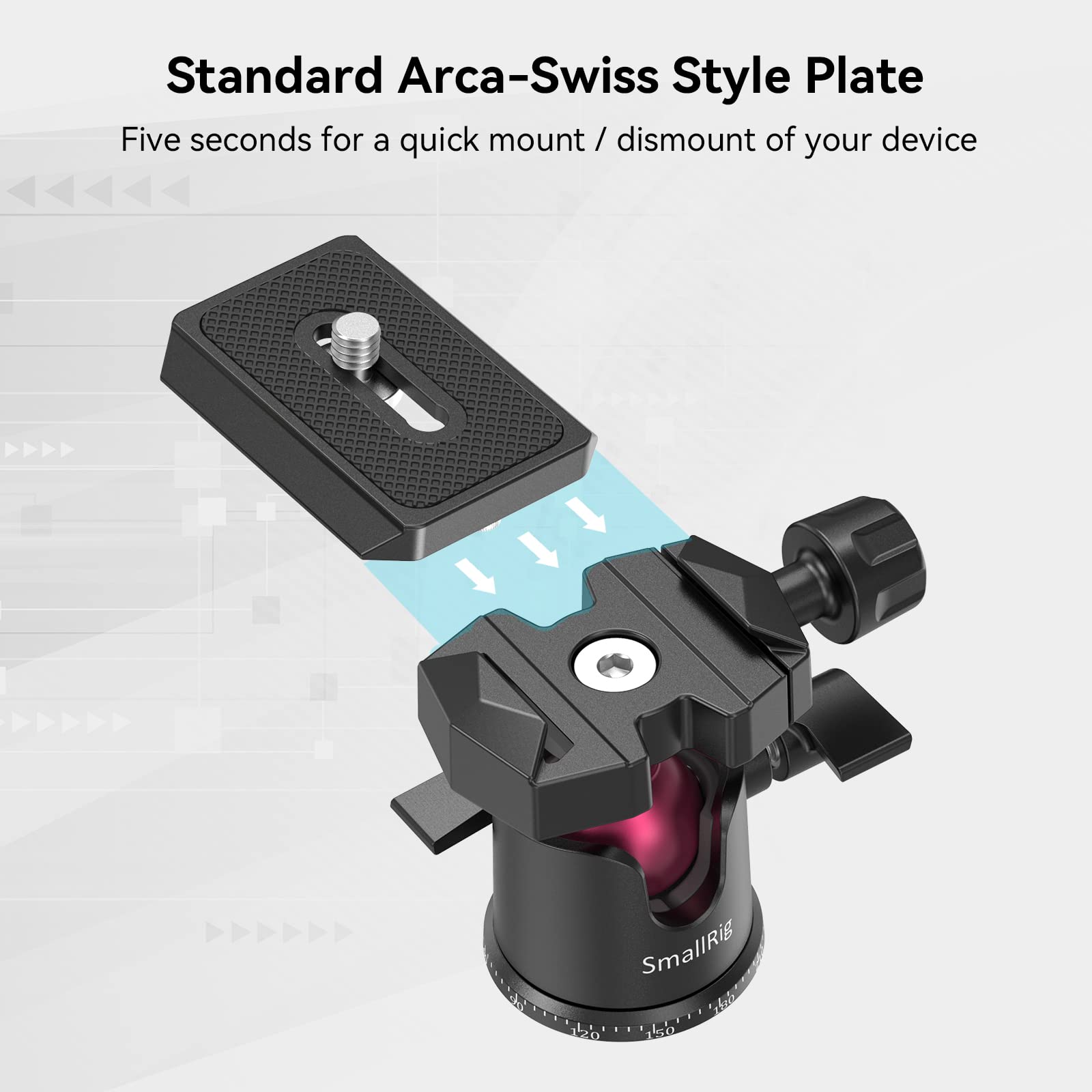 Smallrig Mini Tripod For Camera, Updated Desktop Tabletop Tripod With Arca-Type Compatible Qr Plate, 360 Ball Head And 1/4 Screw