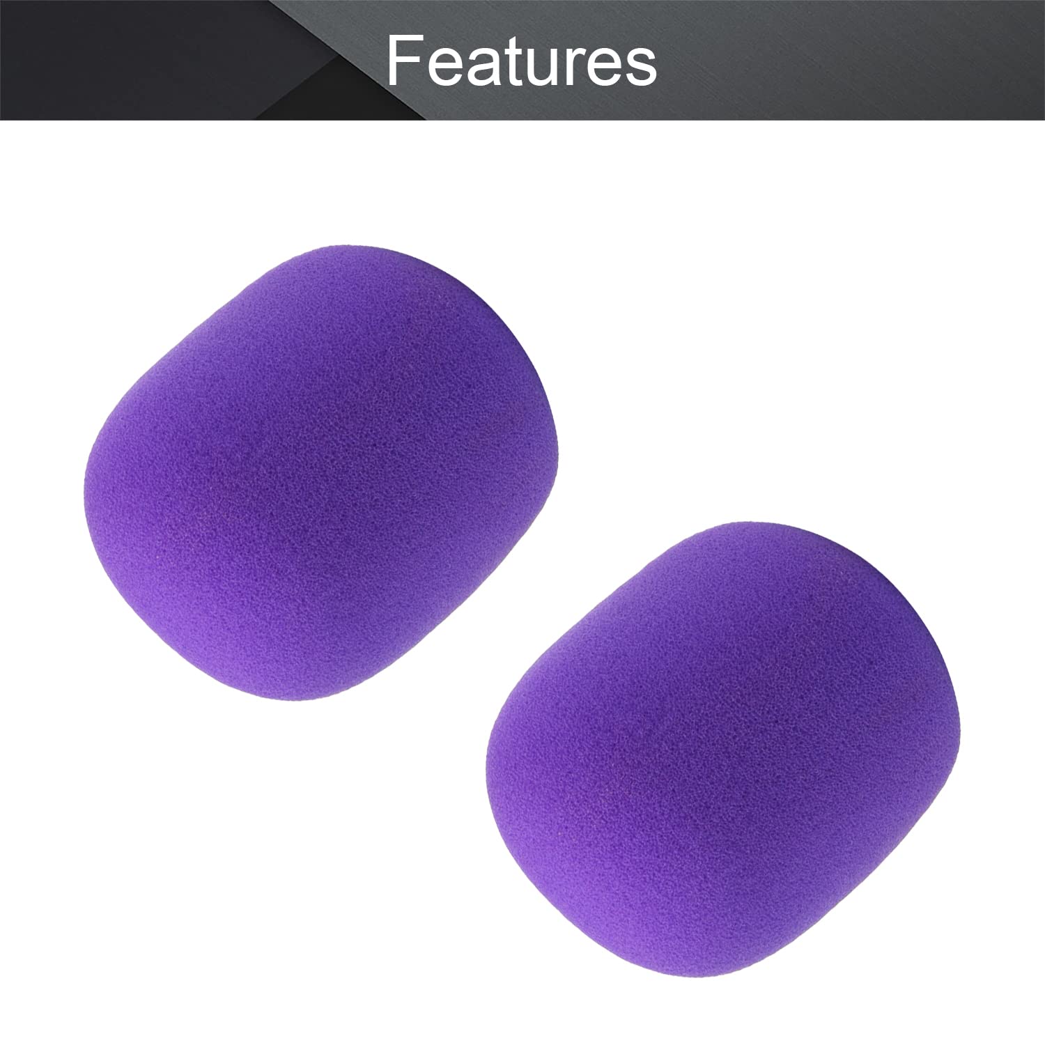 Fielect 2Pcs Microphone Cover Sponge Foam Mic Cover Handheld Microphone Windscreen Shield Protection Micro Foam Filter Purple Fo