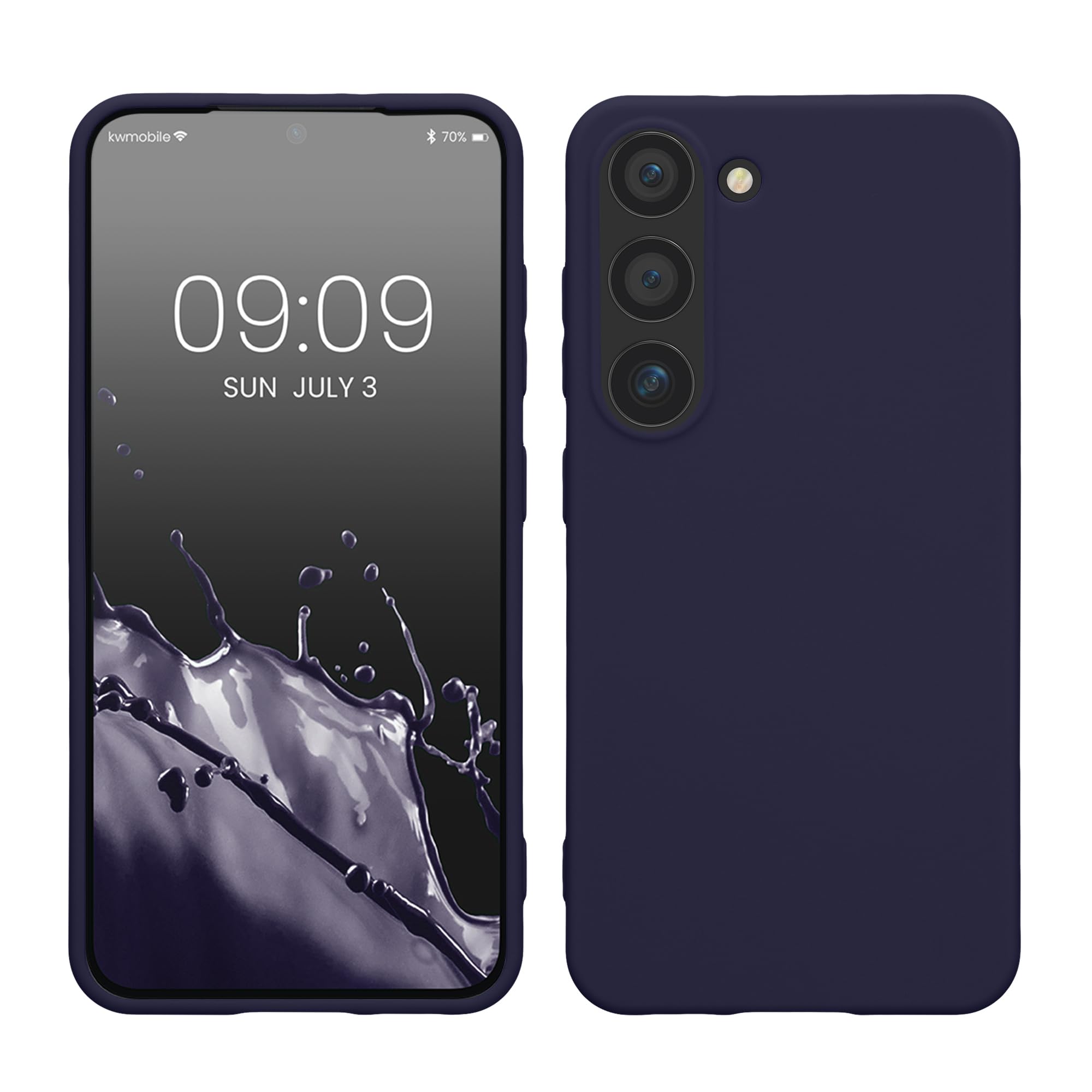 kwmobile Case Compatible with Samsung Galaxy S23 Case - Soft Slim Protective TPU Silicone Cover - Deep Ocean