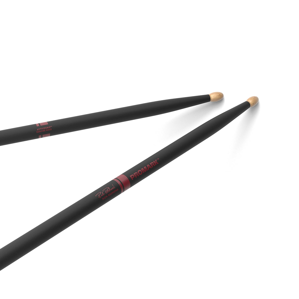 Promark Rich Redmond Activegrip Hickory Drumsticks, Wood Tip, One Pair