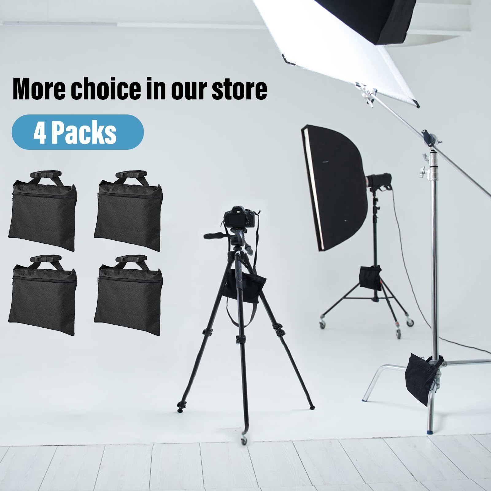 Ifkdnr Sandbags 4 Packs With 4 Pe Bags, Heavy Duty Sand Bags, Sand Bags For Weight With Zipper And Buckle Straps For Support Lig