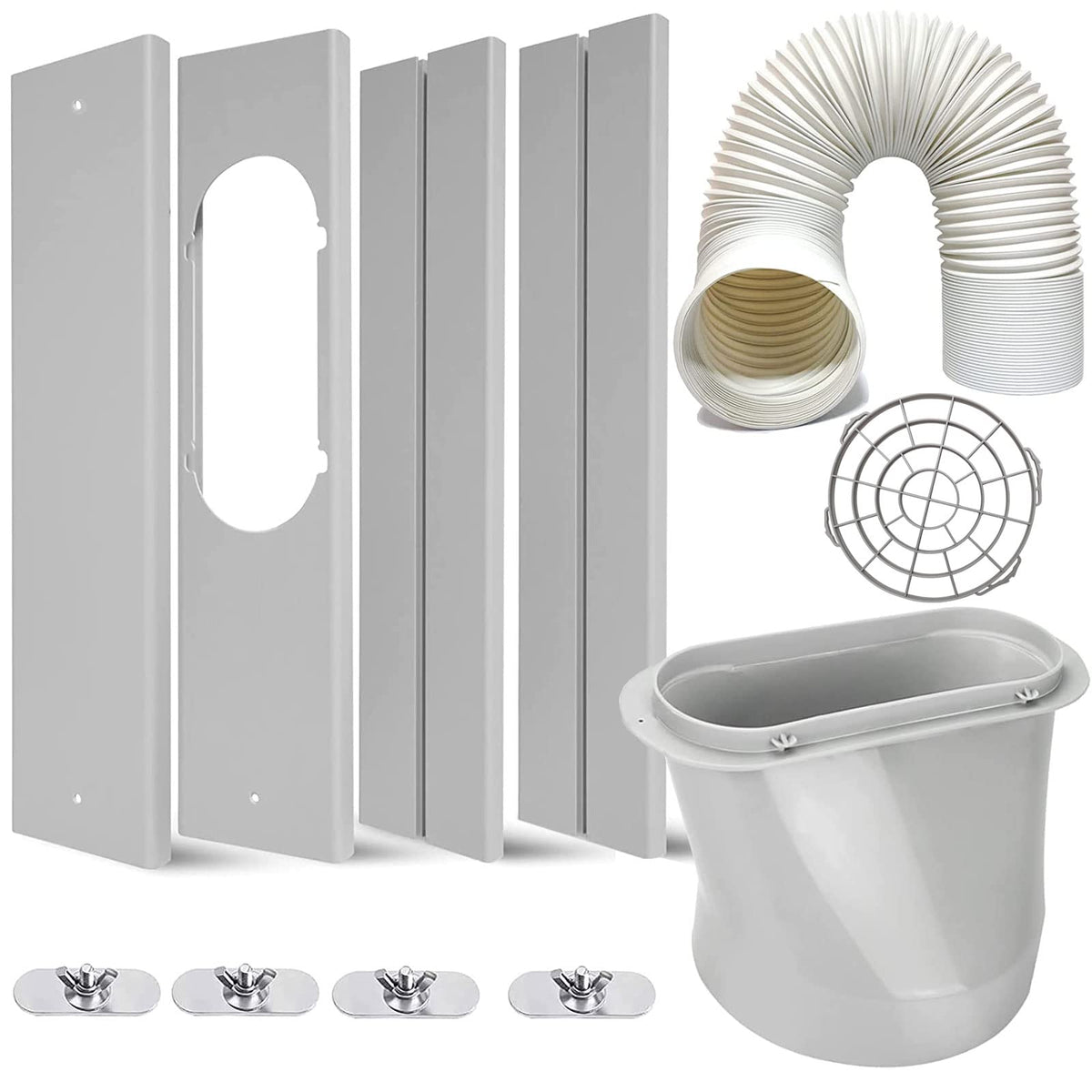 Lezifu Portable Air Conditioner Window Kit With Hose, Adjustable Window Seal With 5.9 Inch Diameter 59'' Length Hose For Vertica