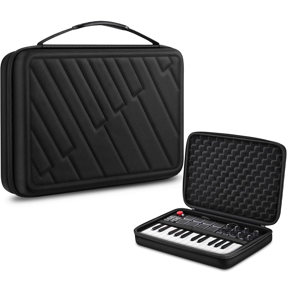 FINPAC Semi-Hard Carrying Case for AKAI Professional MPK Mini MKII & MK3 & MPK Play | Alesis V Mini 25 Key USB MIDI Keyboard Con
