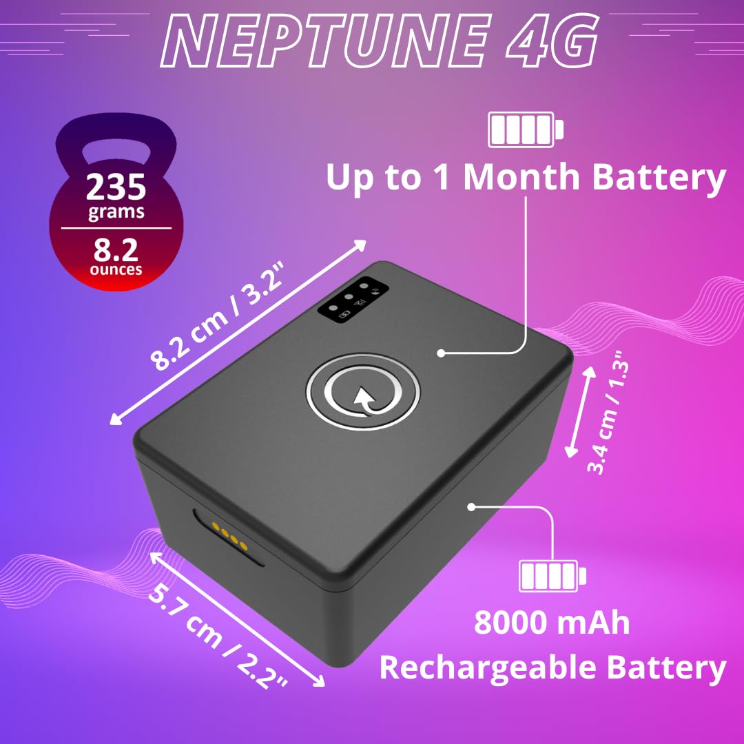 Planetgps (Neptune 4G)   Starting $5.40/Month Magnetic Waterproof Gps Tracker For Vehicles Cars W/Worldwide Coverage (3 6 Weeks