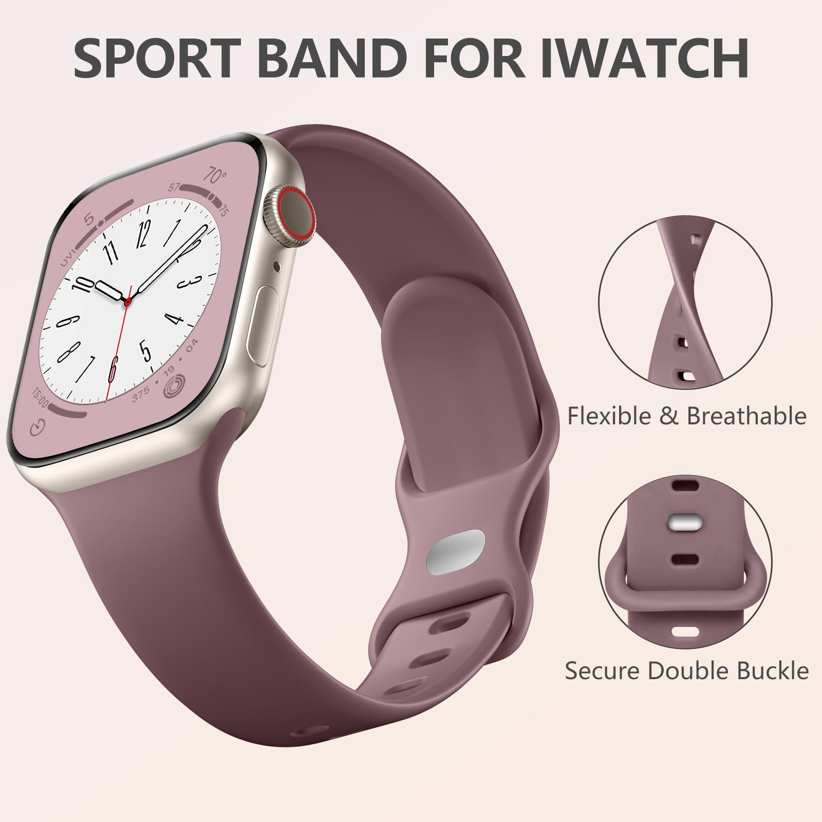 Daqin Sport Band Compatible With Apple Watch 46Mm 44Mm 42Mm 45Mm 49Mm 38Mm 40Mm 41Mm Women Men,Soft Silicone Waterproof Strap Fo