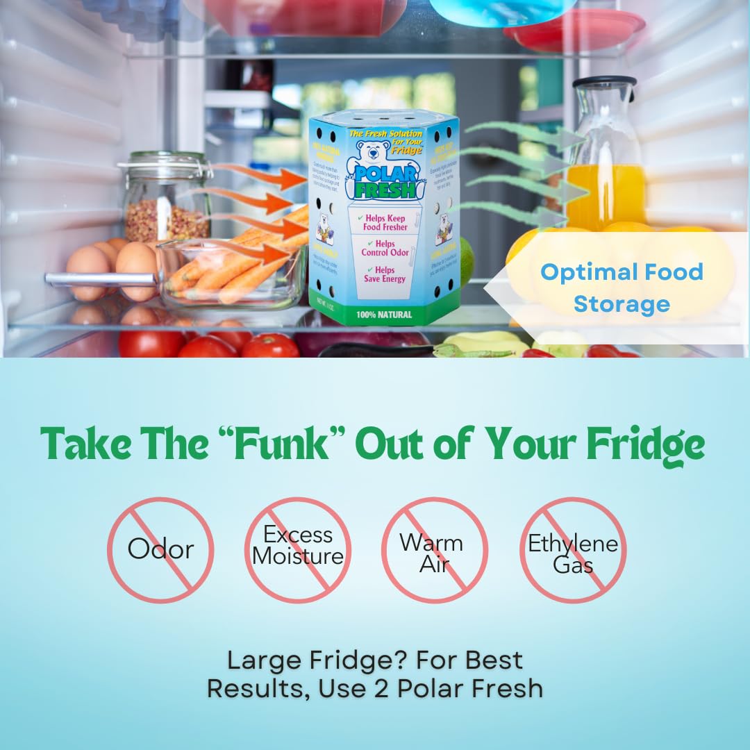 Polar Fresh   Refrigerator Odor And Moisture Absorber   Deodorizer   Ethylene Gas Absorber   Produce Preserver   Two Way Humidit