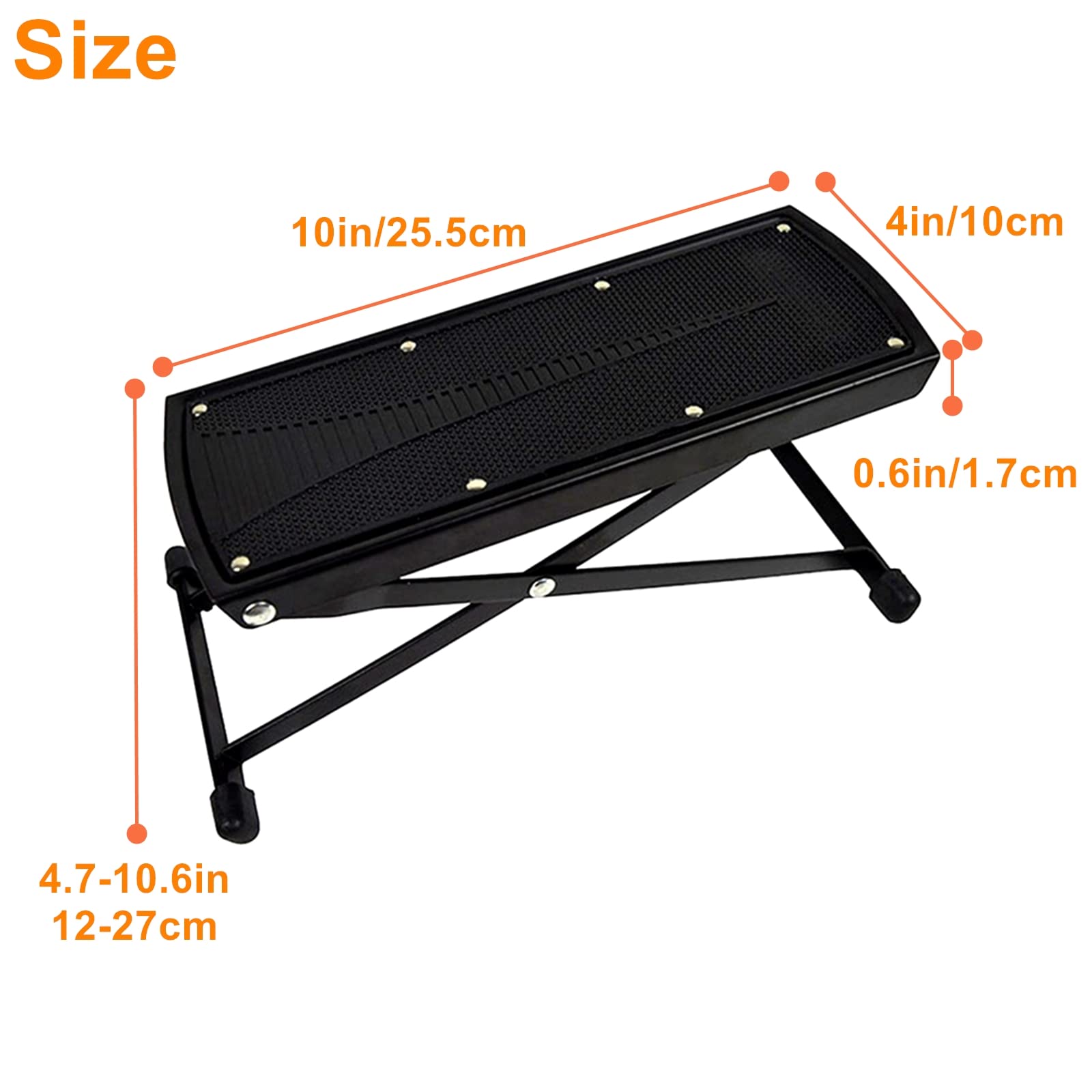 Miwayer Guitar Foot Rest 6 Position Height Adjustable Rubber End Caps And Non Slip Rubber Padfor Com Fortable And Solid Support