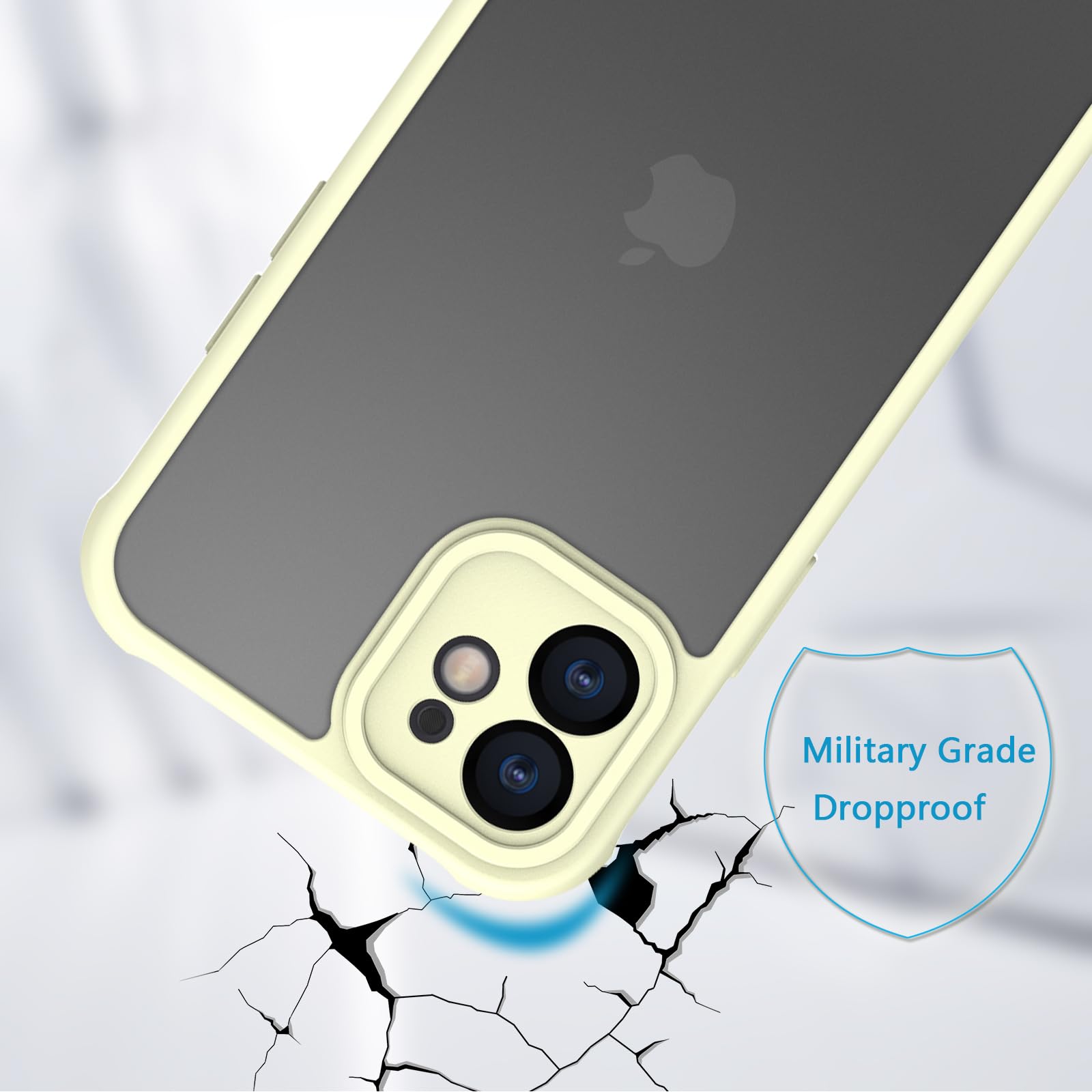 Matte Case For Iphone Case,Shockproof Protective Hard Back Slim Case For Iphone Case Inch,Frosted Translucent Back Phone Cover,