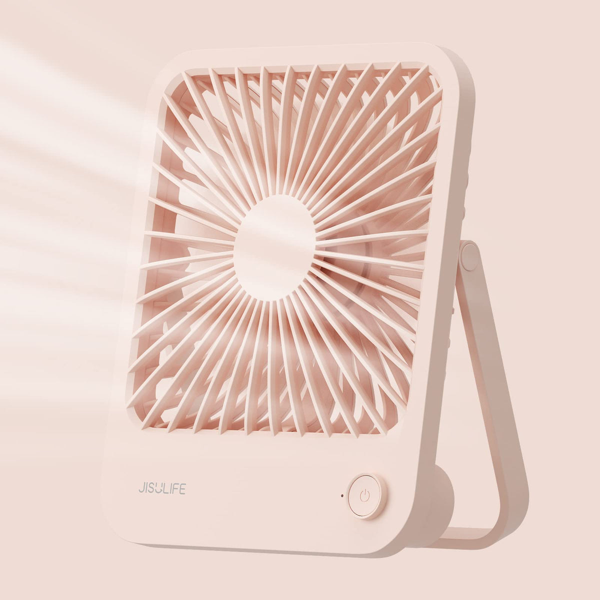Jisulife Desk Fan Battery Rechargable Fan,180Foldable Portable Personal Fan, 4 Speeds Adjustable For Home Office Travel Outdoor 