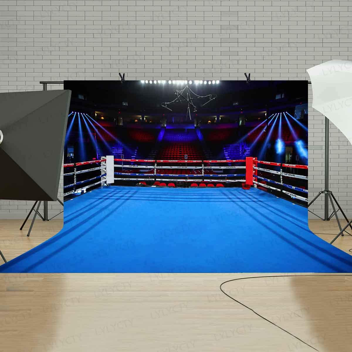 Lylycty Boxing Birthday Backdrop For Photography 9X6Ft Boxing Arena Sport Background For Children Boy Portrait Birthday Party De