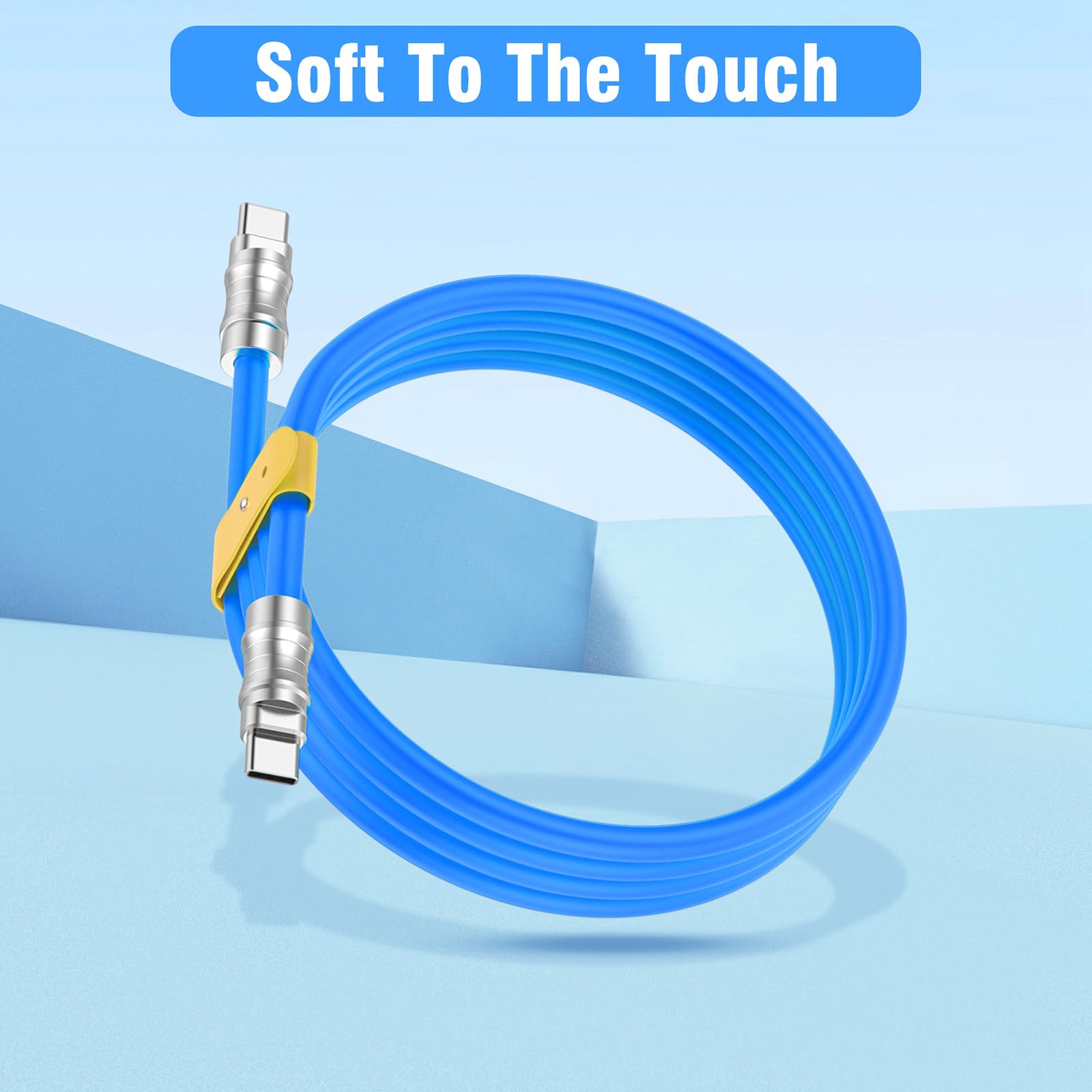 Iyuanepro Usb C To Usb C Silicone Cable 3.3Ft, Ultra Flexible & Soft Usb Type C 100W Fast Charging Cable, Geek Industrial Pd Dat