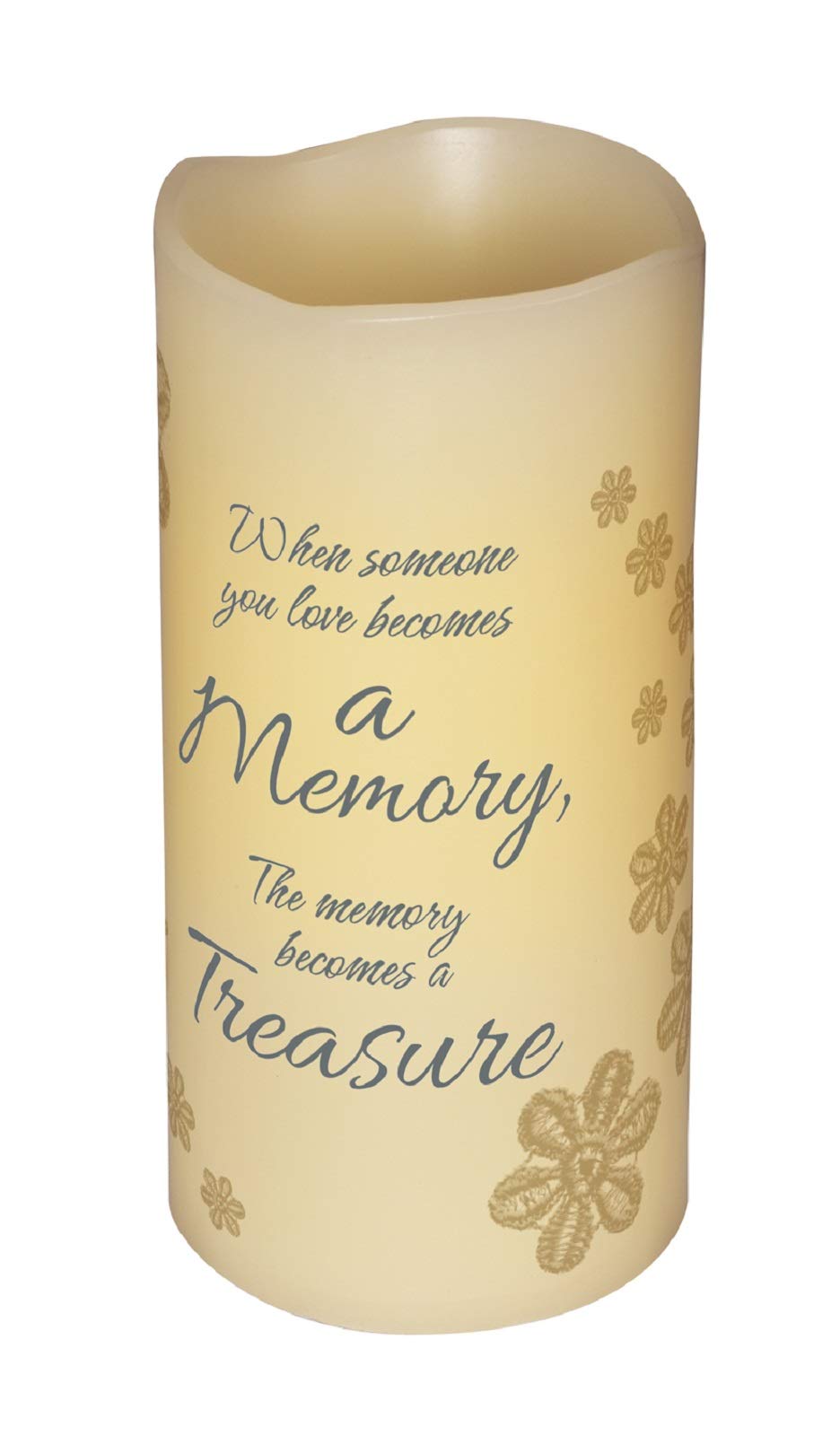 6'' Flameless Vanilla Scented Memory Pillar Candle, Flickering Led Light