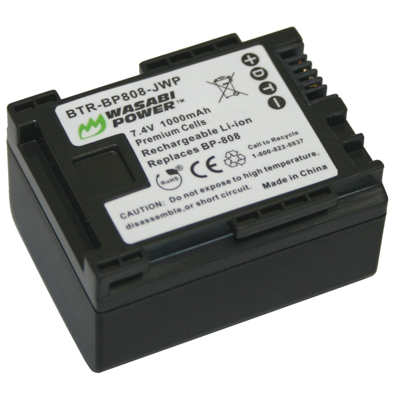 Wasabi Power Battery For Canon Bp 808, Bp 809 (1000Mah) And Canon Fs21, Fs22, Fs31, Fs40, Fs200, Fs300, Fs400, Vixia Hf G10, Hf