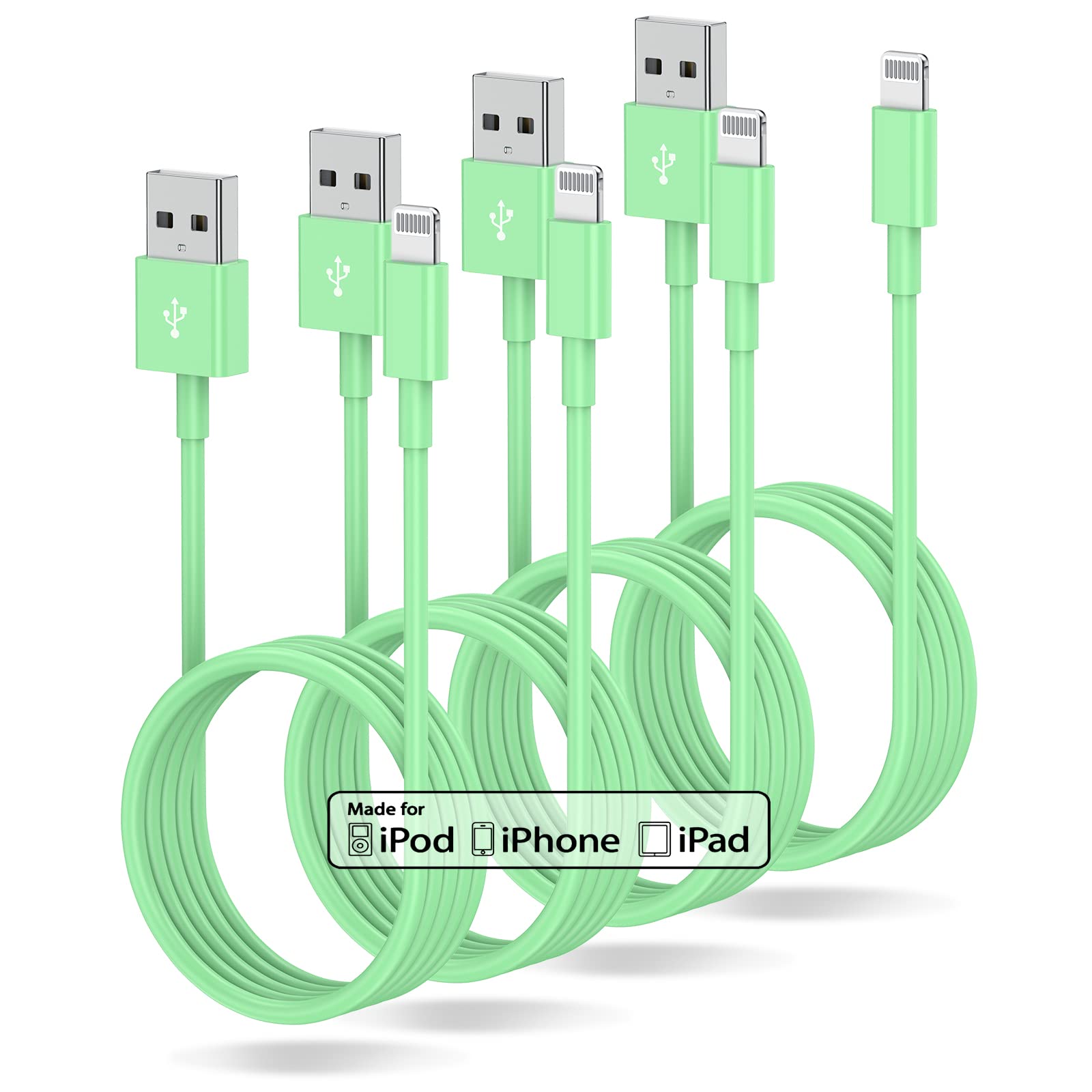 4 Pack 3Ft Iphone Charger Apple Mfi Certified,Apple Lightning To Usb Cable 3 Feet,Fast Apple Charging Cable Cord 3 Foot For Ipho