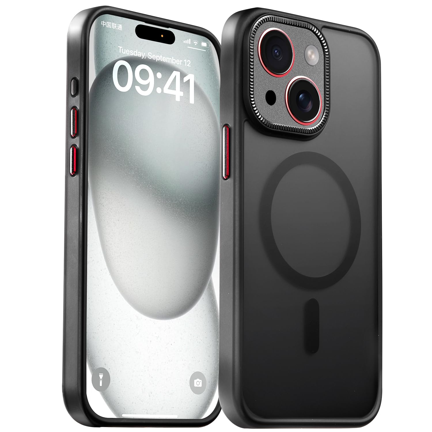 Yzoiko Strong Magnetic Case For Iphone 15 Case With Integrated Camera Lens Protection [10Ft Military Grade Protection] Compatibl