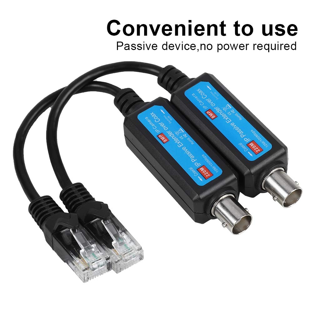 Ip Network Coaxial Transmitter 10/100Mbps Network Hd Camera Coaxial Lines,Passive Ip Network Coaxial Transmitter Receiver Extender Ip Nvr Camera