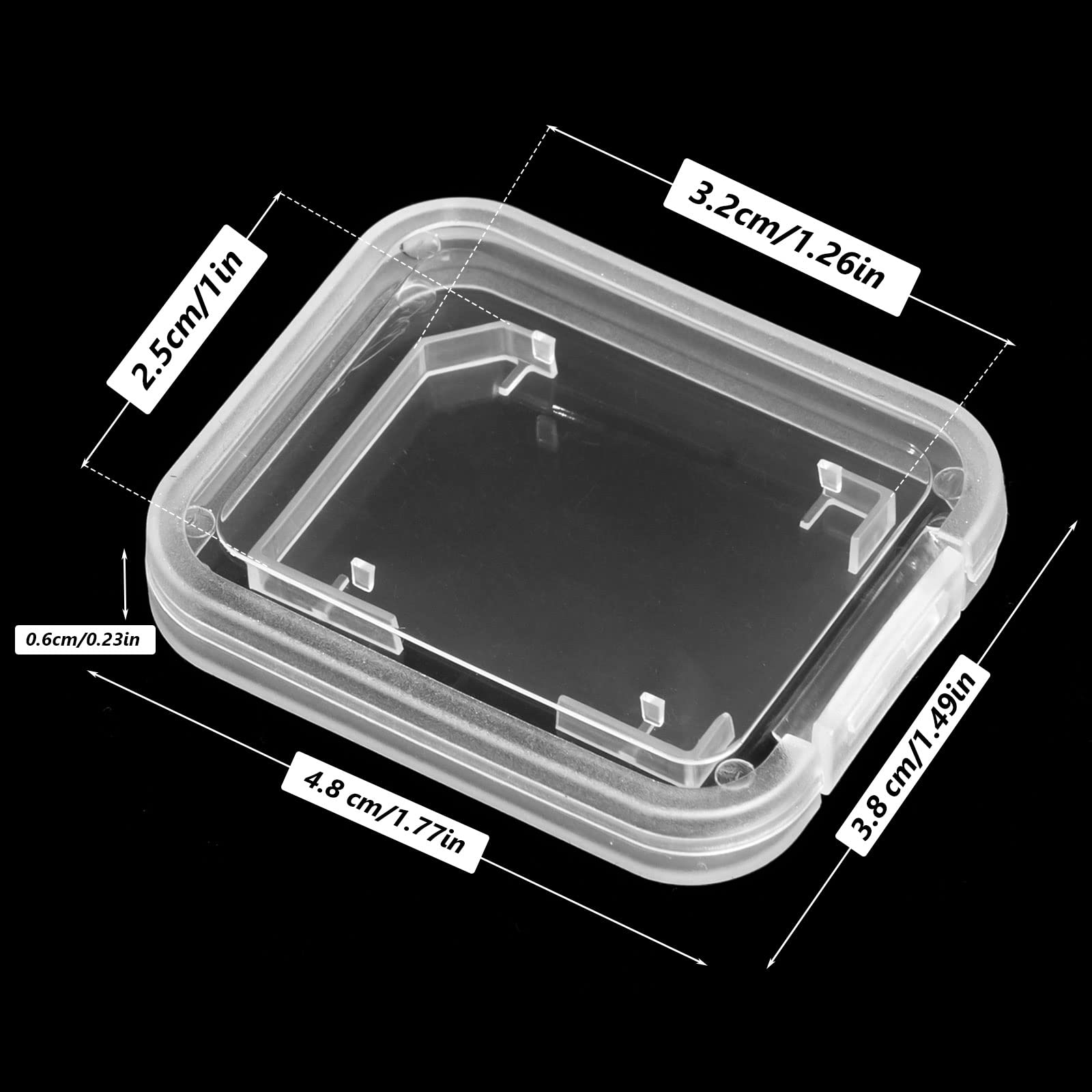 Utenew Transparent Standard Sd Sdhc Memory Card Case Holder Box Storage Boxes (Pack Of 10)