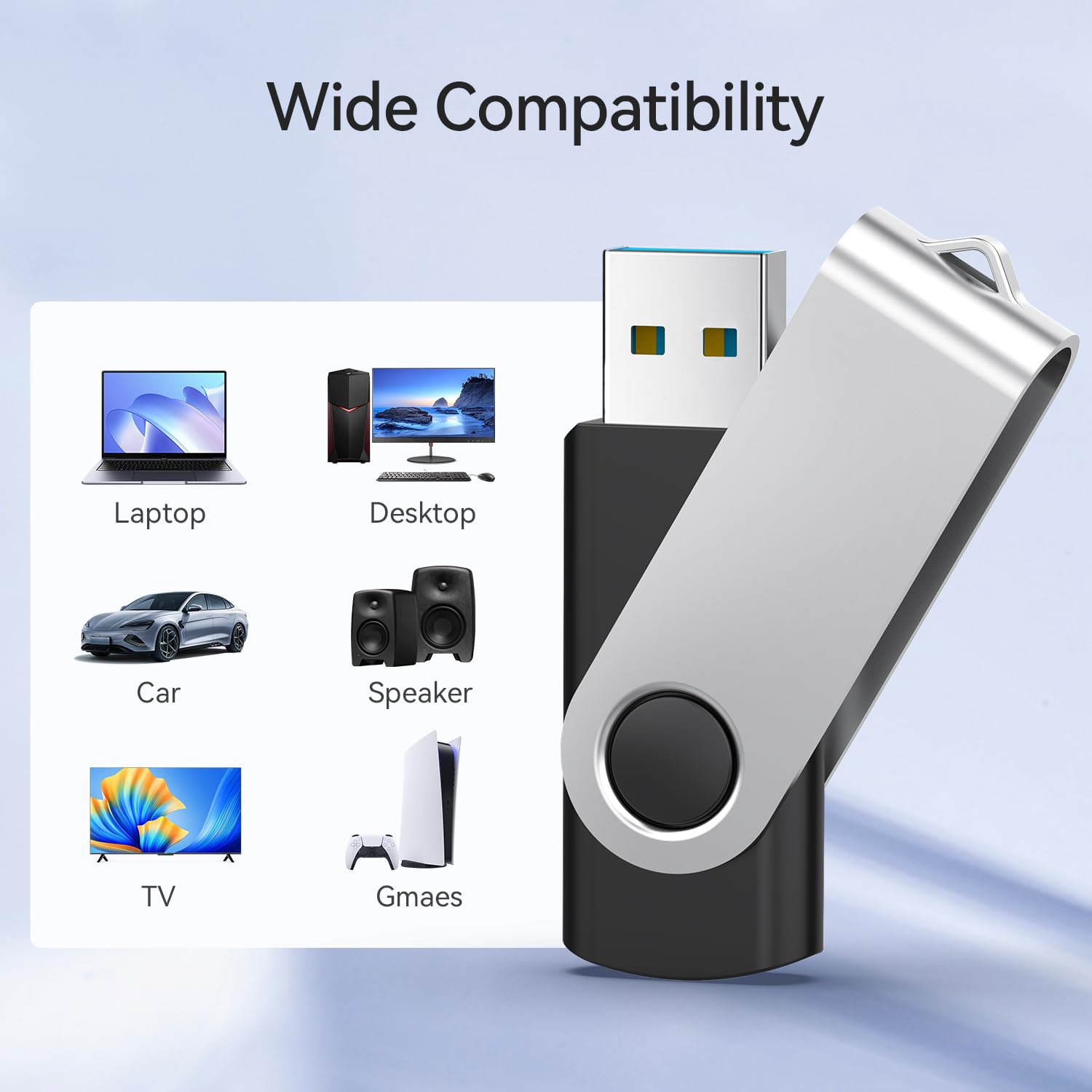 Juanwe 5 Pack 64Gb Usb Flash Drive, 64Gb Flash Drive Usb 2.0 Thumb Drive Memory Stick Pen Drive For Pc/Laptop/Mac