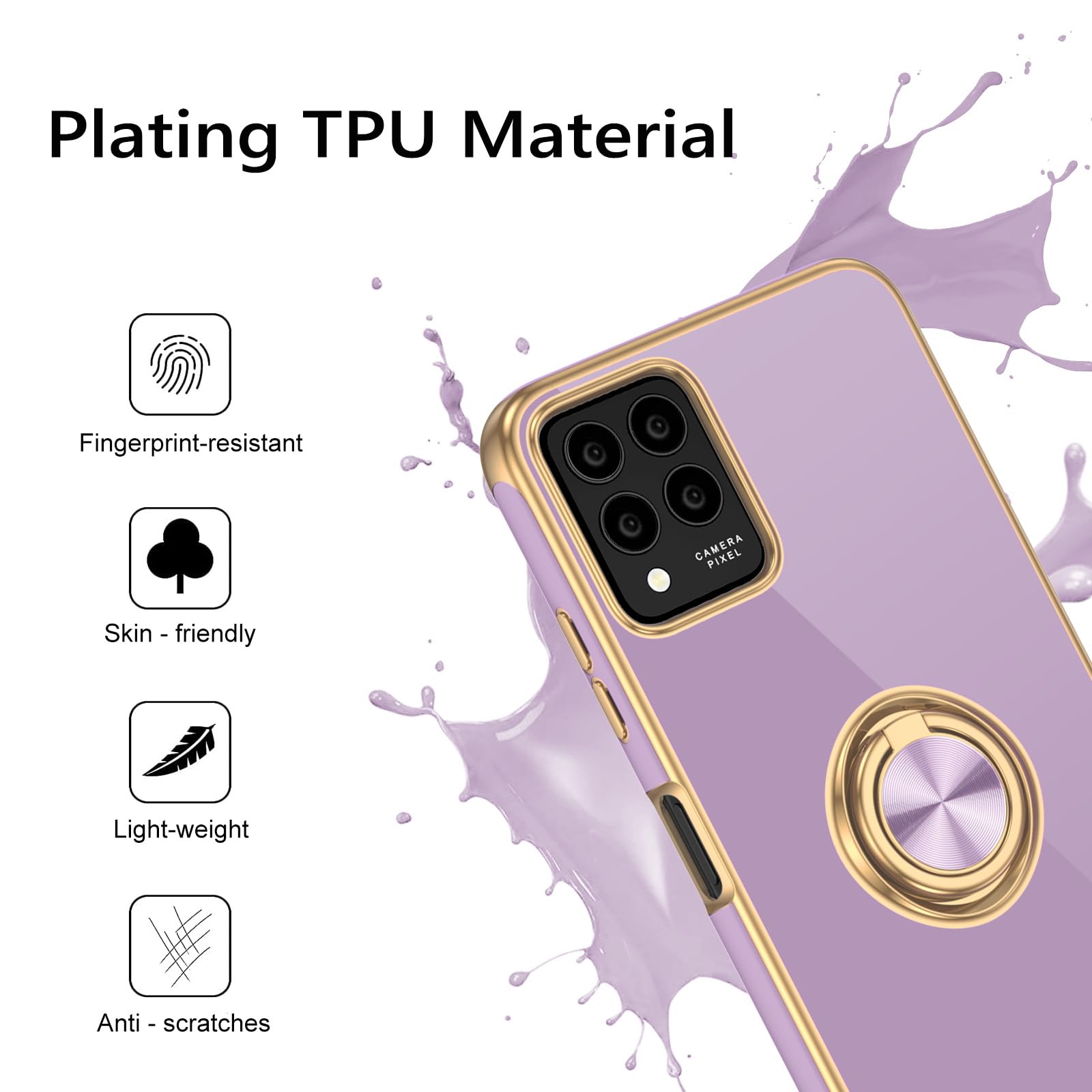 Guagua For T-Mobile Revvl 6 Pro/6X Pro Case With 360 Ring Holder Kickstand Magnetic Car Mount Supported Slim Soft Shockproof Pro