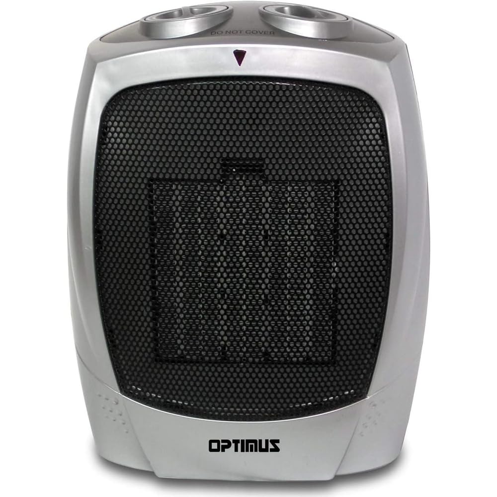Optimus, H 7004, Silver Portable Ceramic Thermostat Heater