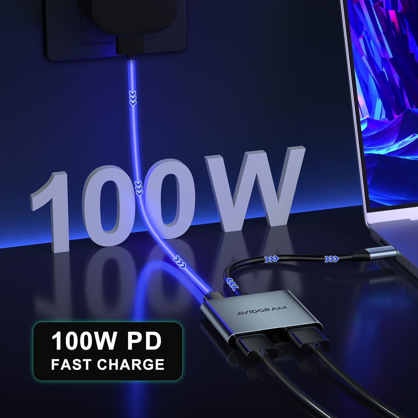 Usb C To Dual Hdmi Adapter 4K 30Hz, Avidgram Usb C Hub Multiport Adapter With Dual Hdmi, Usb 3.0, 100W Pd, Support Usb C To Hdmi