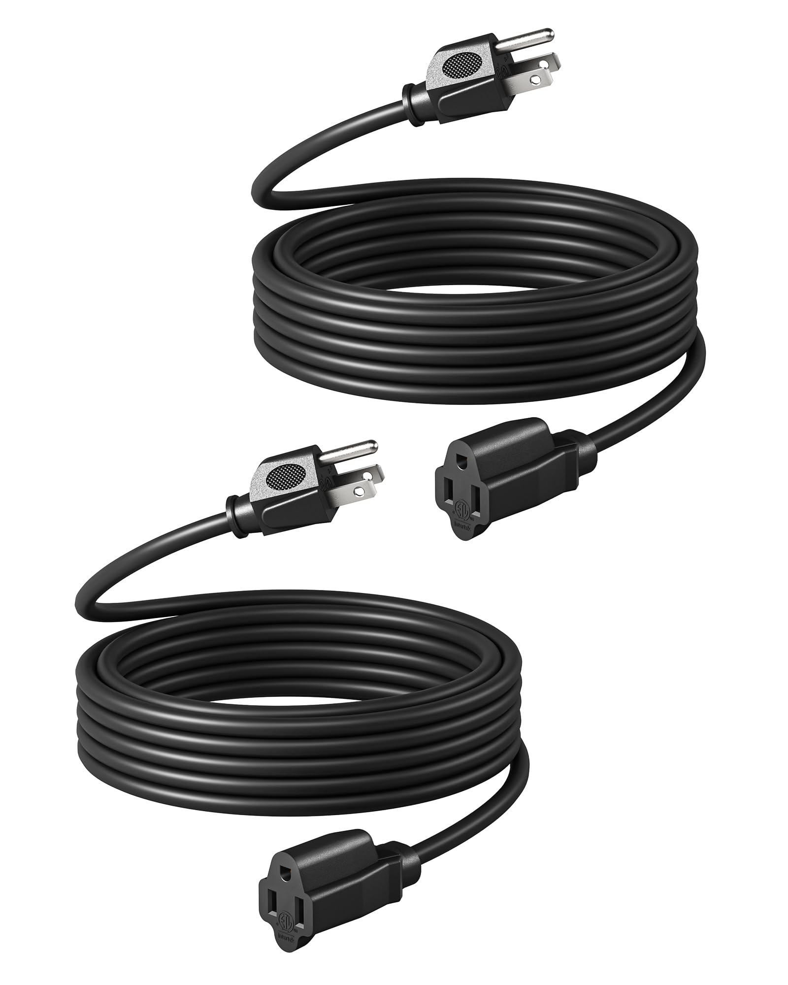 Dewenwils Outdoor Extension Cord 20Ft, 3 Prong Waterproof Extension Cable For Indoor Outdoor Appliances, 16/3 Sjtw, Black, Etl L