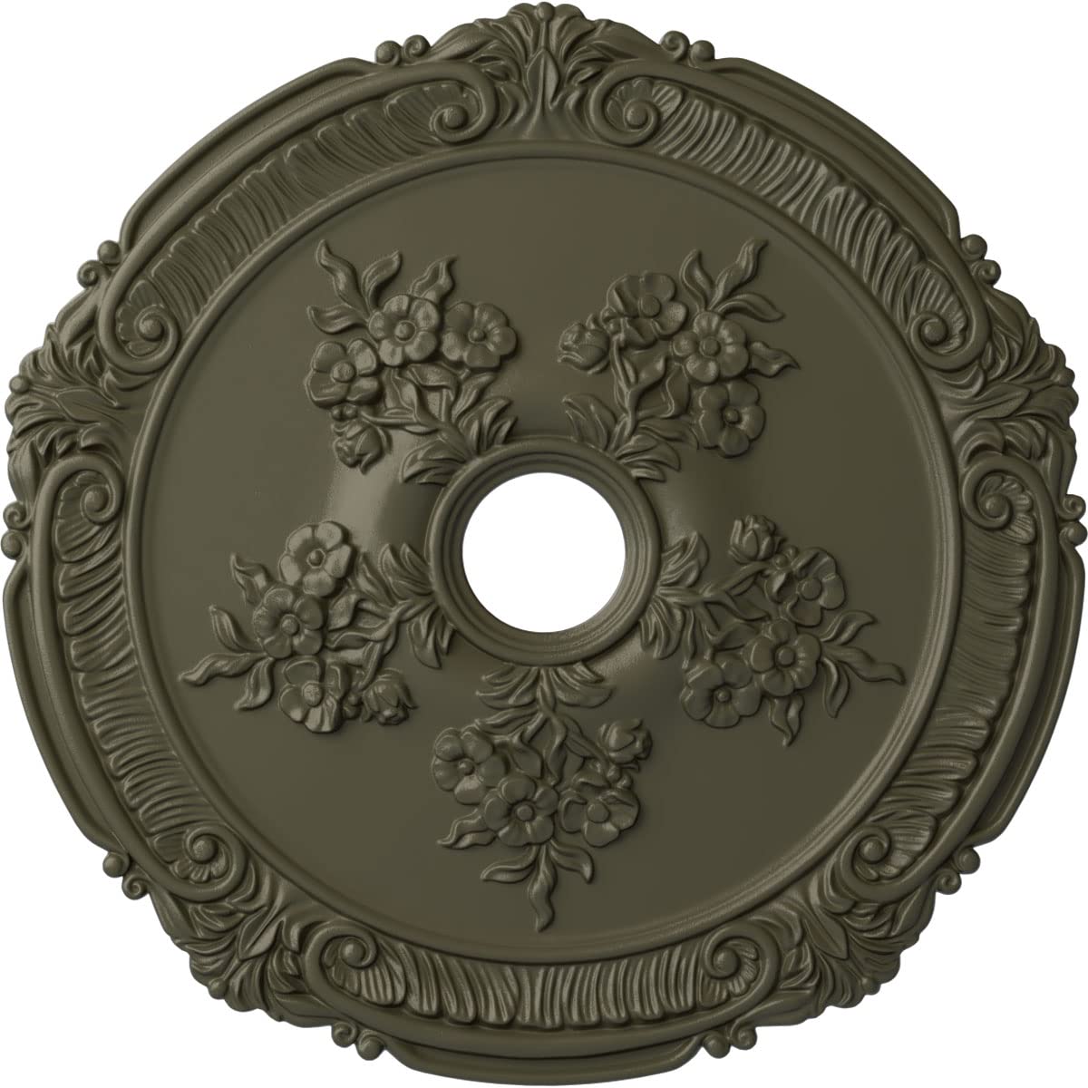 Ekena Millwork Cm26Atwhf Attica With Rose Ceiling Medallion, 26''Od X 3 3/4''Id X 1 1/2''P, Hand Painted Witch Hazel