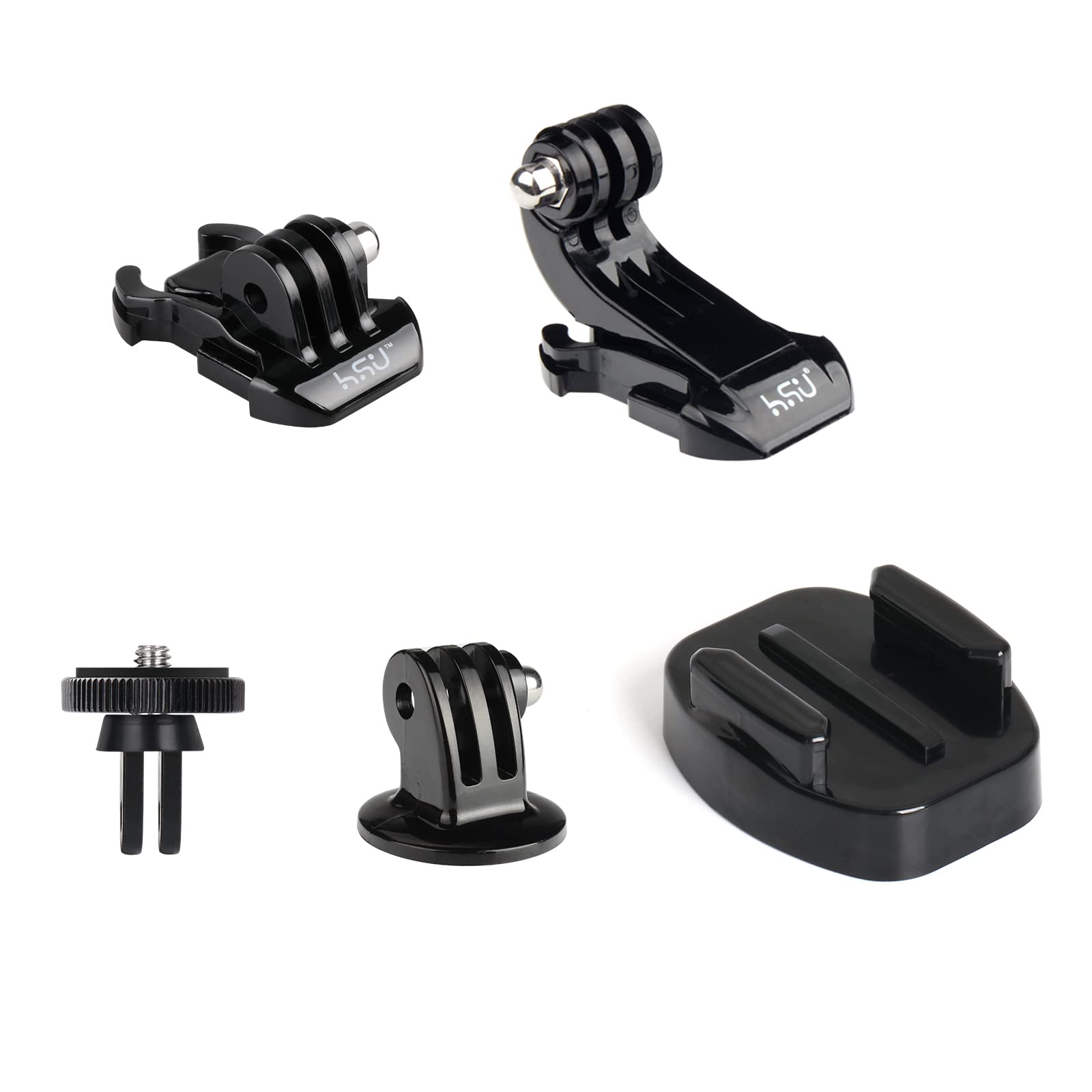 Hsu Basic Adapter Grab Bag For Gopro   13Pcs Kit Including Quick Release Buckle, J Hook Buckle, 3 Way Pivot Arms, Tripod Mount, Curved Extension Arm And Thumbscrews
